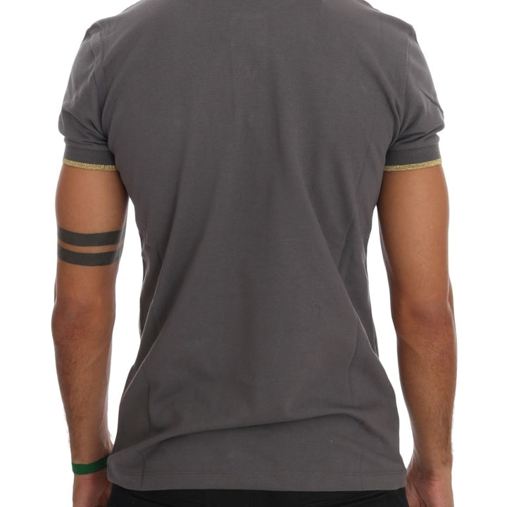 Roberto Cavalli Gray Collared Short Sleeve T-shirt