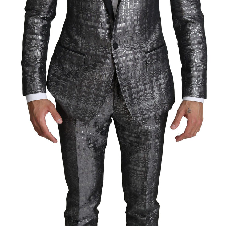 Dolce & Gabbana GOLD Silver Single Breasted 2 Piece Suit
