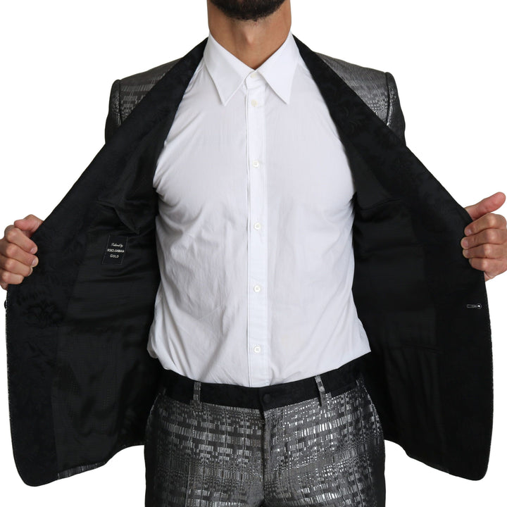 Dolce & Gabbana GOLD Silver Single Breasted 2 Piece Suit