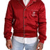 Dolce & Gabbana Red Silk Button DG Logo Bomber Jacket