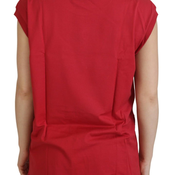 Dolce & Gabbana Red Cotton DG Logo Tank Top T-shirt