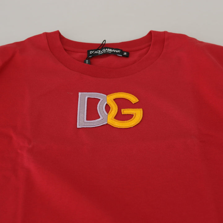 Dolce & Gabbana Red Cotton DG Logo Tank Top T-shirt