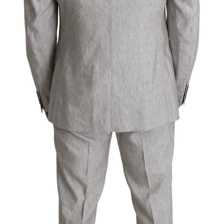 Dolce & Gabbana Gray Single Breasted 2 Piece Linen NAPOLI Suit