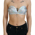 Dolce & Gabbana Silver Holographic Effect Bustier Brassiere Top