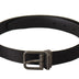 Dolce & Gabbana Black Calfskin Leather Vintage Metal Buckle Belt