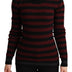 Dolce & Gabbana Black Red Striped Wool Pullover Sweater