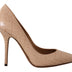 Dolce & Gabbana Beige Leather Bellucci Heels Pumps Shoes