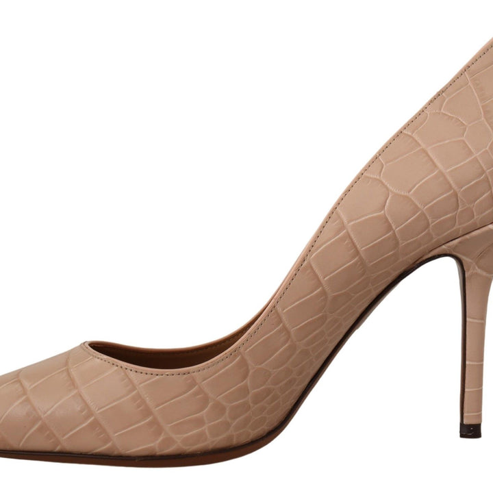 Dolce & Gabbana Beige Nude Leather BELLUCCI Heels Pumps Shoes