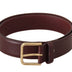 Dolce & Gabbana Brown Calf Leather Gold Tone Metal Buckle Belt