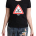 Moschino Black Cotton Swim Graphic Triangle Print  T-shirt