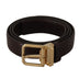 Dolce & Gabbana Brown Leather Gold Metal Buckle Belt