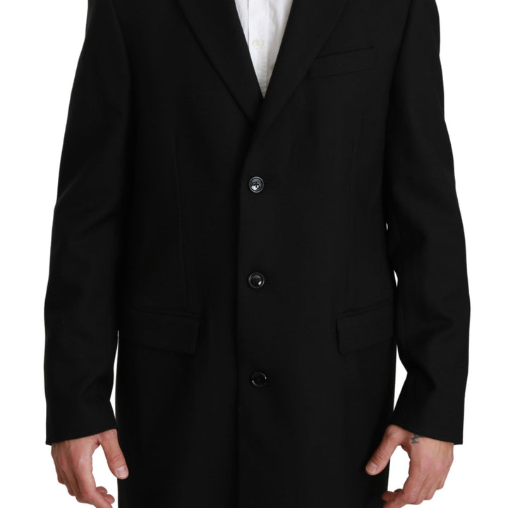 Dolce & Gabbana Black 100% Wool Jacket Coat Blazer