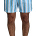 Dolce & Gabbana Blue Striped Beachwear Men Swimshorts