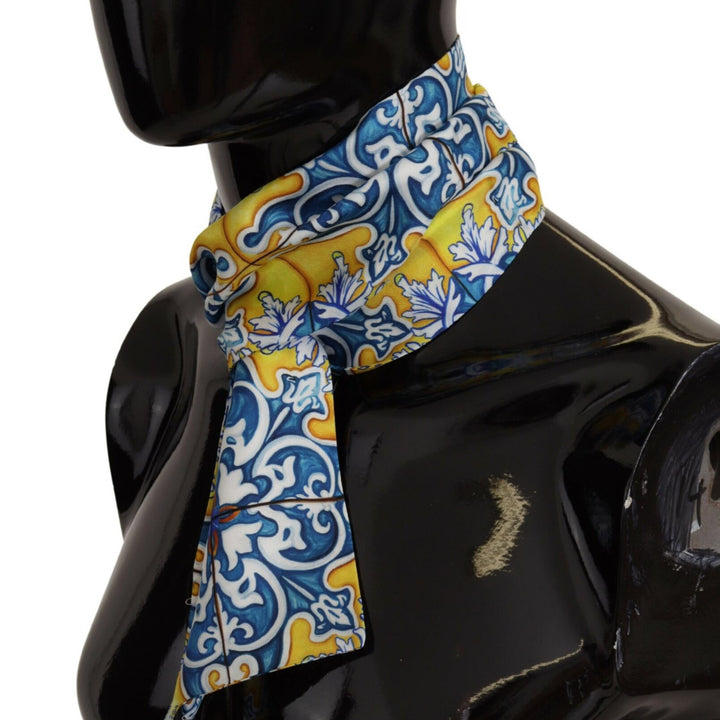 Dolce & Gabbana Multicolor Majolica Patterned Scarf Shawl Silk