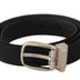 Dolce & Gabbana Belt Black Calf Leather Silver Tone Metal Buckle