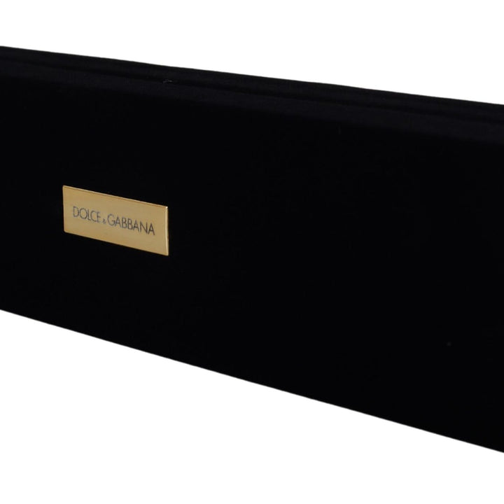 Dolce & Gabbana Black Velvet Logo Plaque Storage Bracelet Jewelry Box