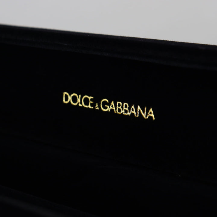 Dolce & Gabbana Black Velvet Logo Plaque Storage Bracelet Jewelry Box