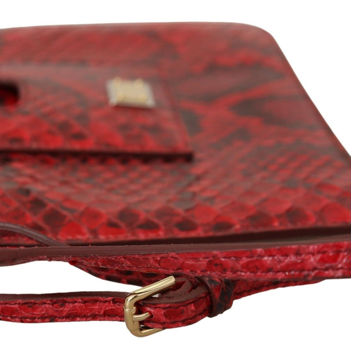 Dolce & Gabbana Red Leather Ayers Clutch Purse Wristlet Hand