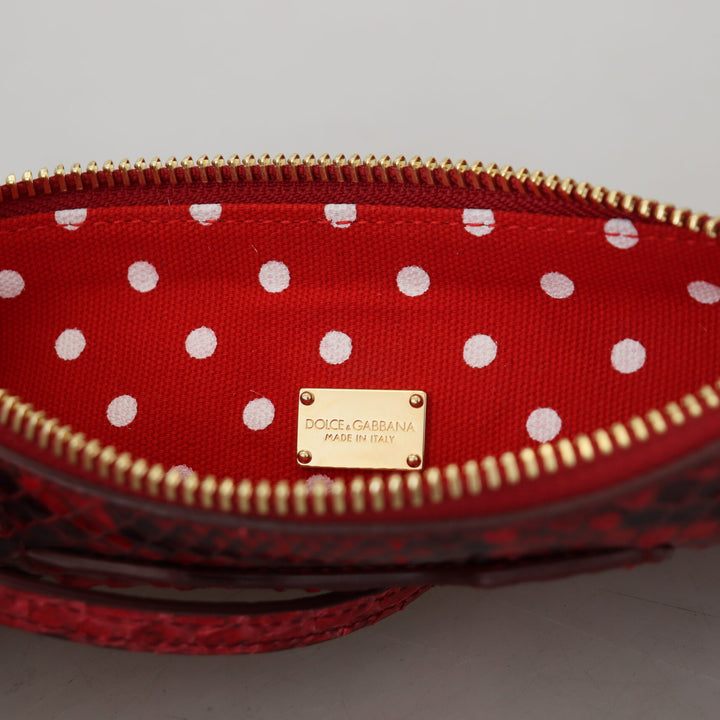 Dolce & Gabbana Red Leather Ayers Clutch Purse Wristlet Hand