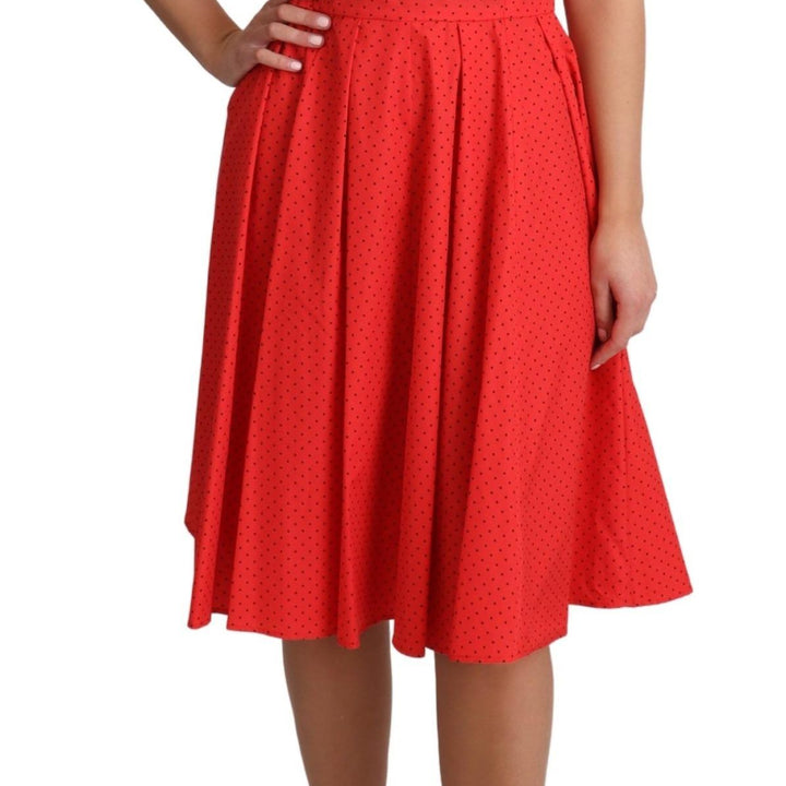 Dolce & Gabbana Red Polka Dotted Cotton A-Line  Dress