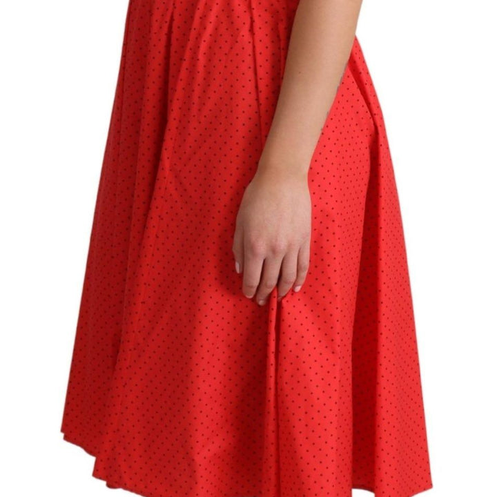 Dolce & Gabbana Red Polka Dotted Cotton A-Line  Dress