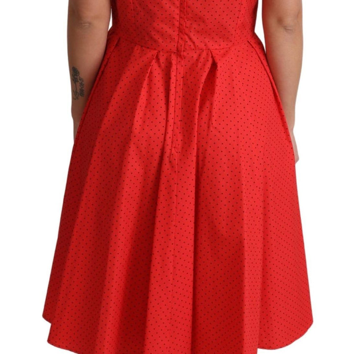 Dolce & Gabbana Red Polka Dotted Cotton A-Line  Dress