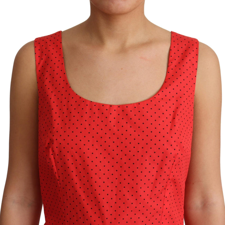 Dolce & Gabbana Red Polka Dotted Cotton A-Line  Dress