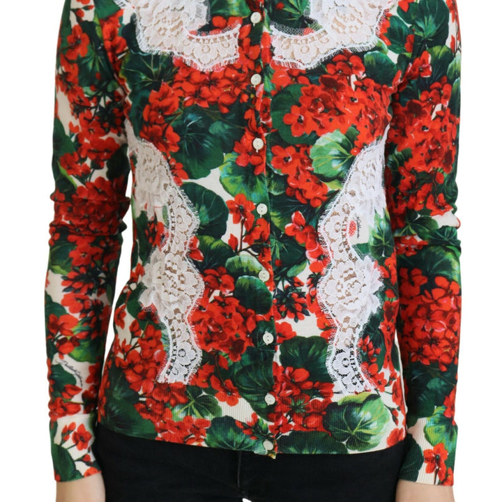 Dolce & Gabbana Multicolor Wool Floral Cardigan Sweater