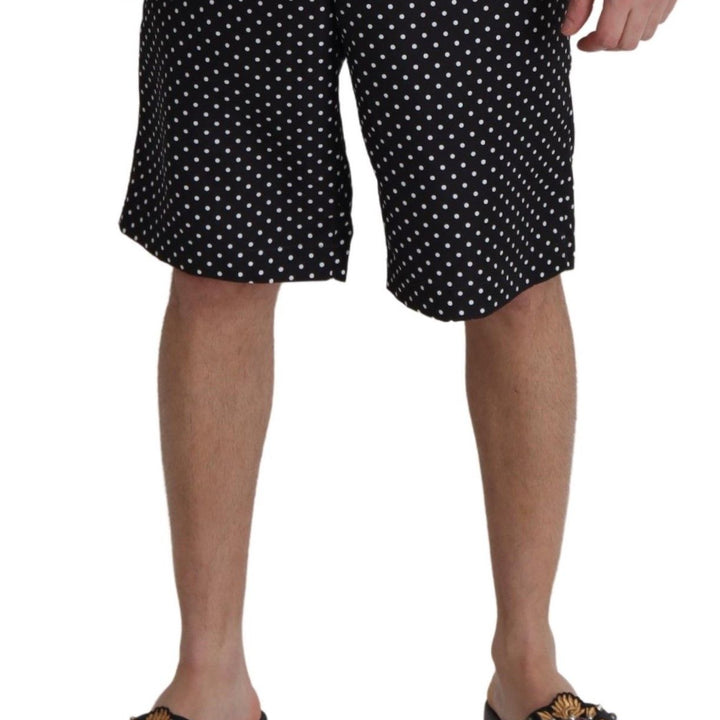 Dolce & Gabbana Black Polka Dots Beachwear Shorts Swimwear