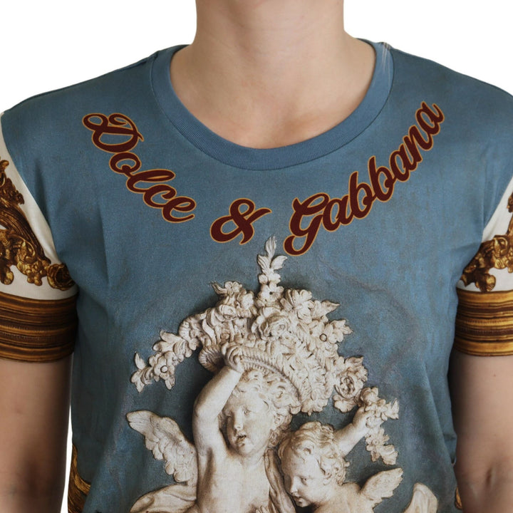 Dolce & Gabbana Multicolor DG Logo Angel Printed Shirt Top