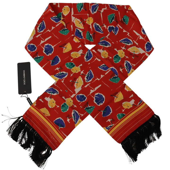 Dolce & Gabbana Multicolor DG Umbrellas Print Shawl Fringe Scarf