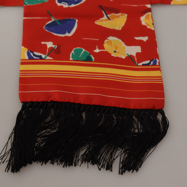 Dolce & Gabbana Multicolor DG Umbrellas Print Shawl Fringe Scarf