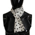 Dolce & Gabbana White Polka Dot Silk Shawl Neck Wrap Scarf