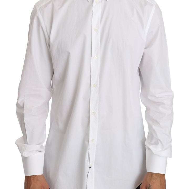 Dolce & Gabbana White Cotton GOLD Dress Shirt