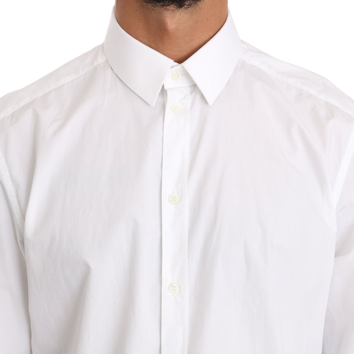 Dolce & Gabbana White Cotton GOLD Dress Shirt