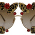 Dolce & Gabbana Gold Metal Frame Roses Embellished DG2207B Sunglasses