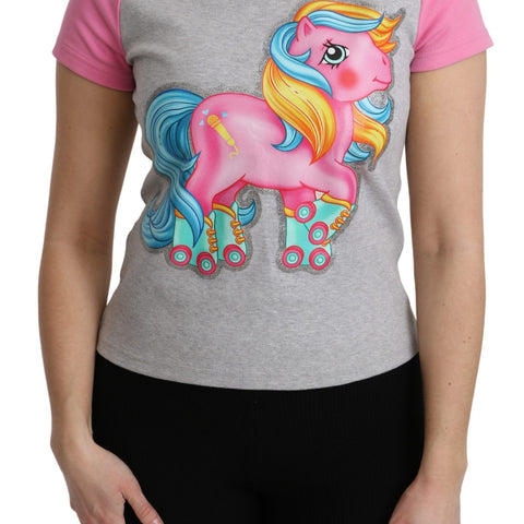 Moschino Gray and pink Cotton T-shirt My Little Pony Top