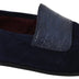 Dolce & Gabbana Blue Suede Caiman Loafers Slippers Shoes