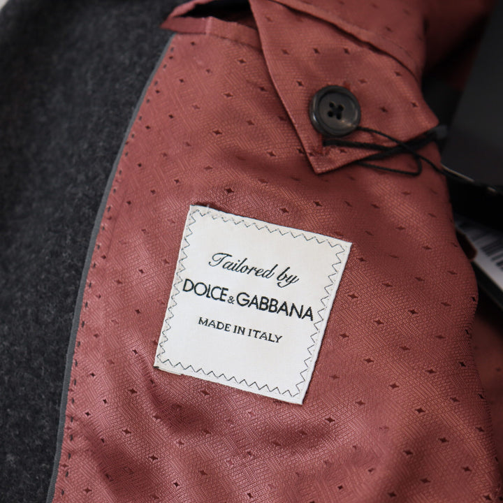 Dolce & Gabbana Gray Wool Crown Bee Formal Blazer