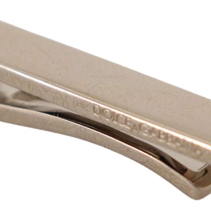 Dolce & Gabbana Silver Tone Metal Brass Branded Men Tie Clip