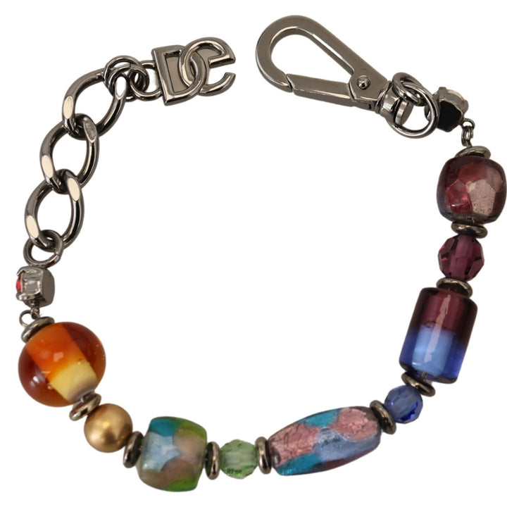 Dolce & Gabbana multicolor Silver Chain Brass Beaded Lobster Clasp Bracelet