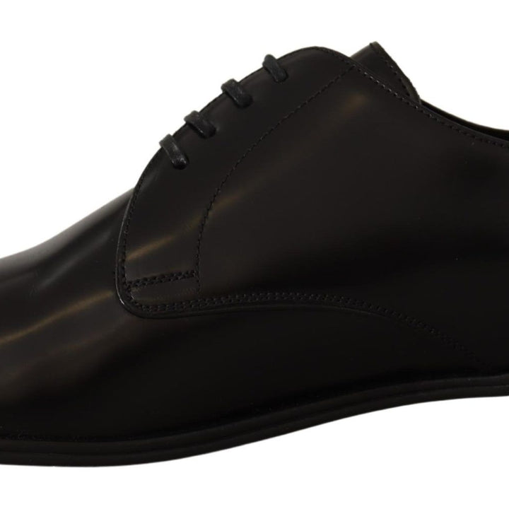 Dolce & Gabbana Black Leather Lace Up Formal Derby Shoes