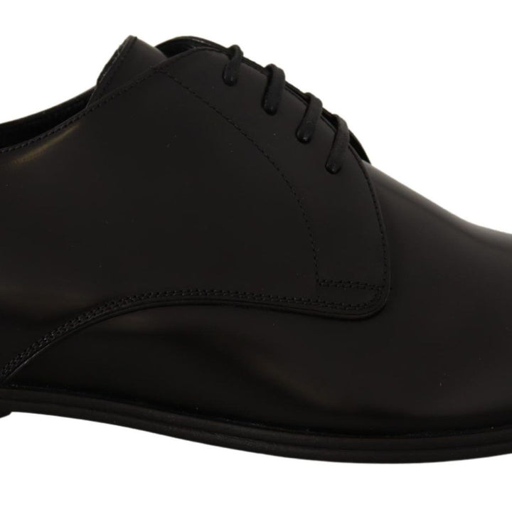 Dolce & Gabbana Black Leather Lace Up Formal Derby Shoes