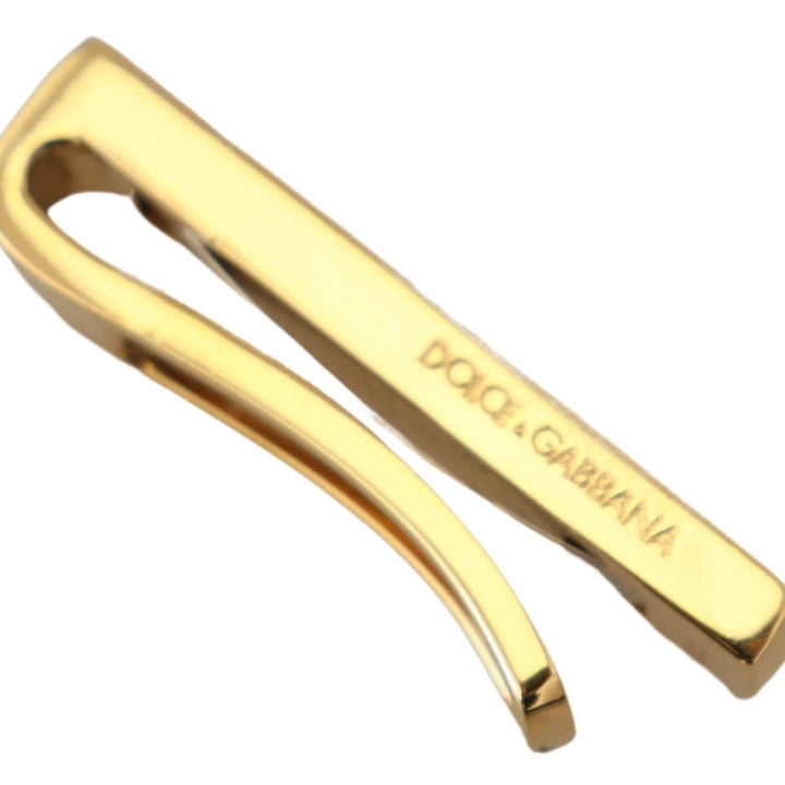 Dolce & Gabbana Gold Silver Brass Logo Men Tie Clip