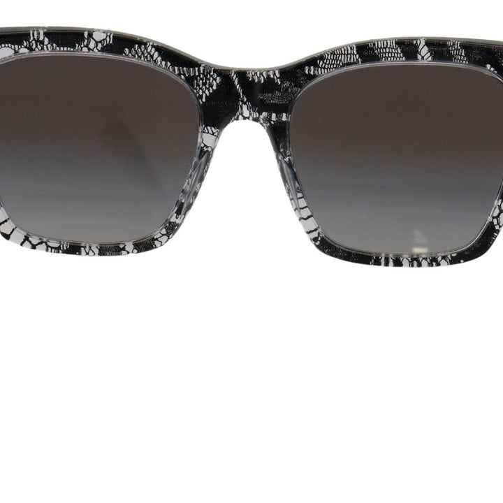 Dolce & Gabbana Black DG4384 Lace Square Acetate Full Rim Sunglasses