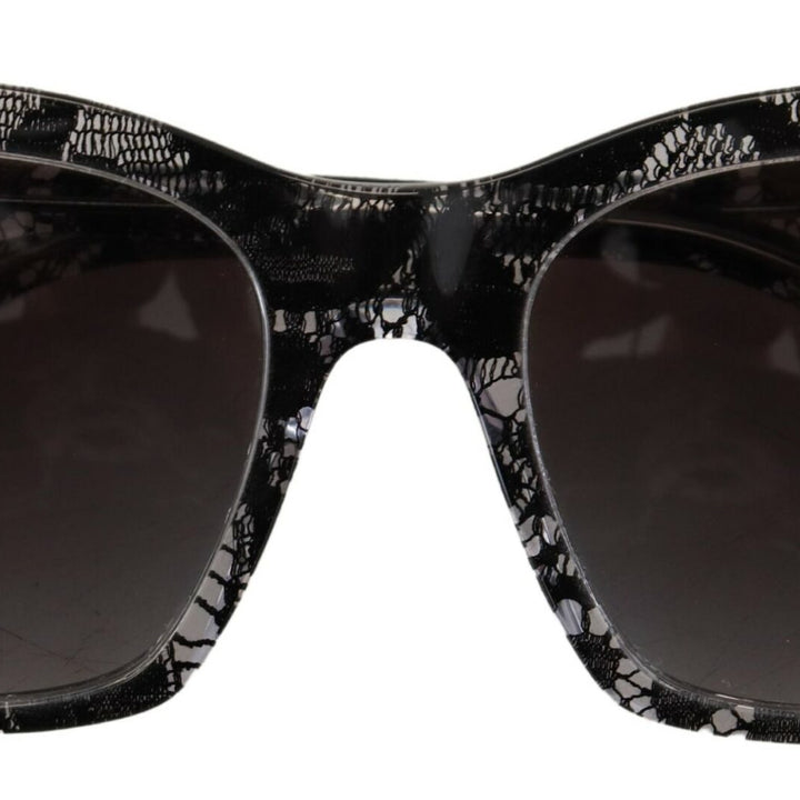 Dolce & Gabbana Black DG4384 Lace Square Acetate Full Rim Sunglasses