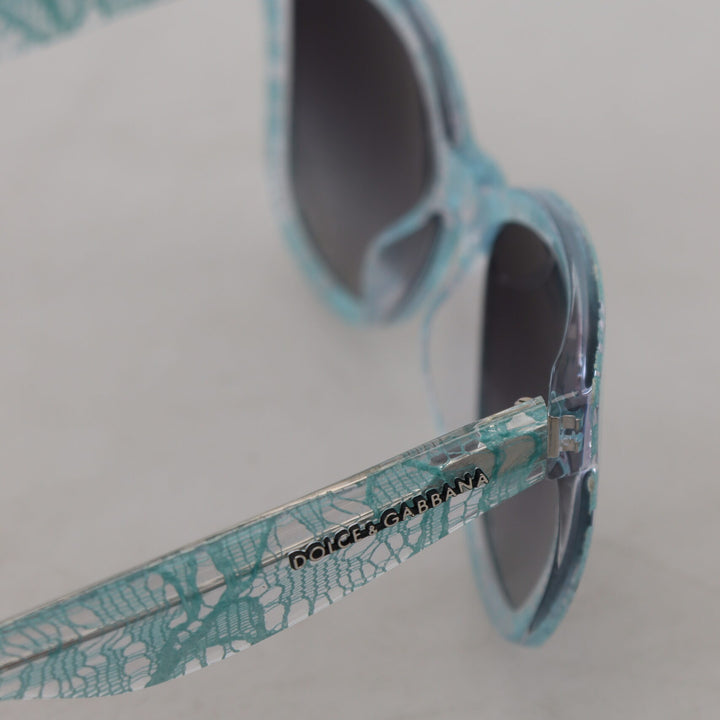 Dolce & Gabbana Blue DG4190 Lace Crystal Acetate Butterfly Sunglasses