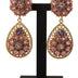 Dolce & Gabbana Gold Crystal DG SICILY Clip-on Jewelry Dangling Earrings