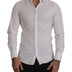 Dolce & Gabbana White Stretch GOLD Slim Fit Dress Shirt