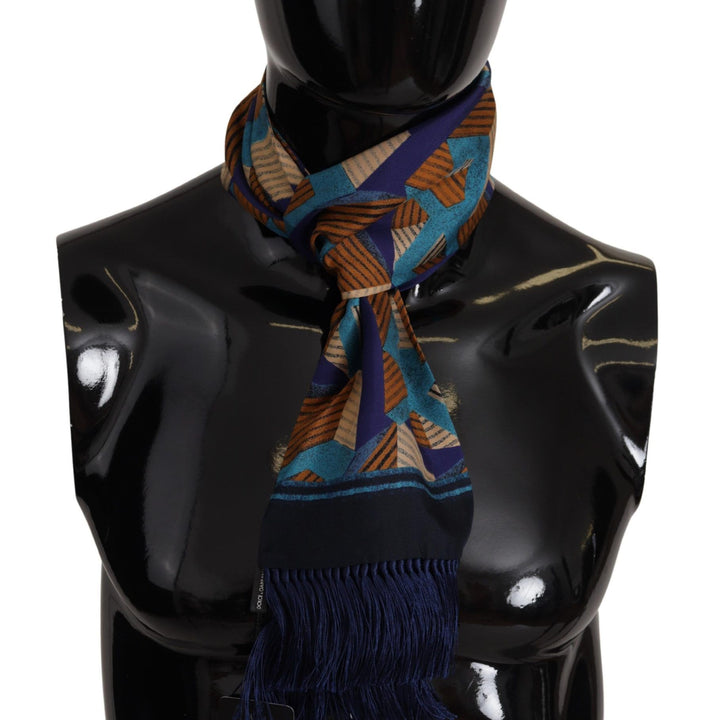 Dolce & Gabbana Multicolor Patterned Wrap Shawl Fringe Scarf